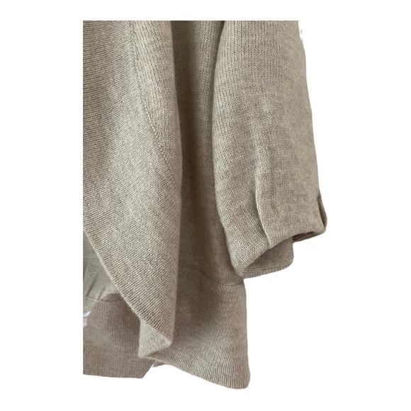 Ann Taylor LOFT Tan Brown Rabbit Hair Open Box Pleated CARDIGAN Sweater sz: MP - Picture 3 of 6
